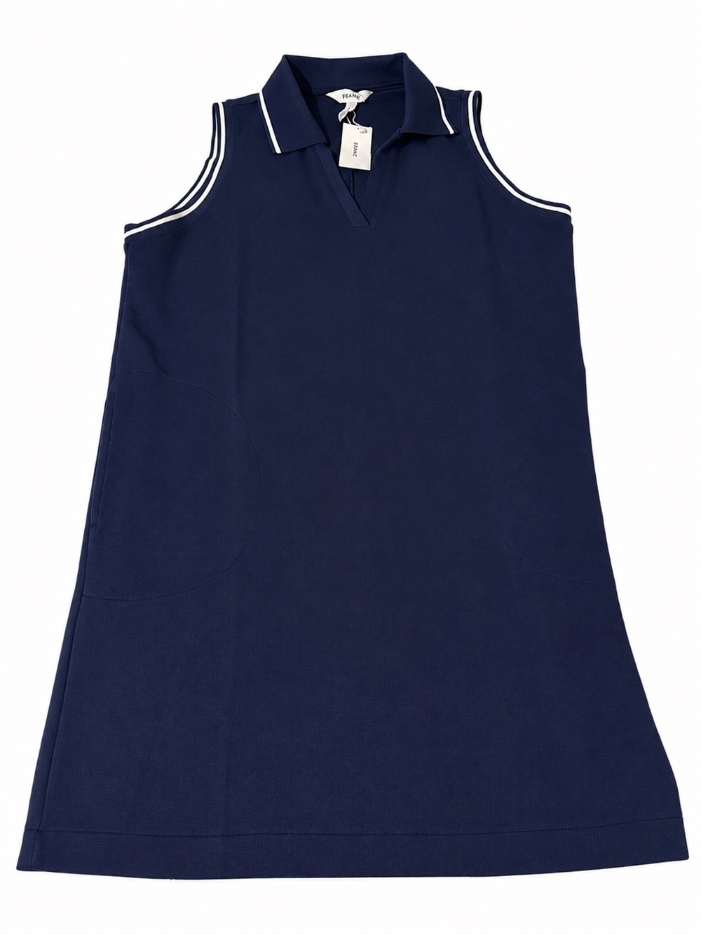 NWT SPANX AirPiqué Sleeveless Polo Dress Timeless Navy Large Pockets Golf Tennis - Picture 3 of 9